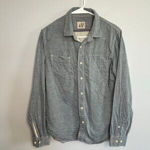 Howe Men’s Blue Button Down Long Sleeve Cotton Casual Shirt Size Medium